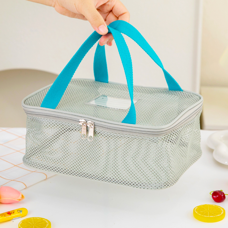 镂空网纱便携饭盒袋手提包
