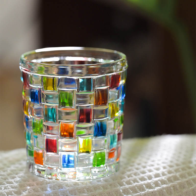 会折射彩虹光泽彩绘水杯手绘设计感玻璃杯子好看小众手工威士忌杯,餐饮具,异形/个性酒杯,淘宝优惠券,粉丝福利购,淘宝优惠卷