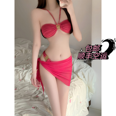 泳歌儿比基尼性感B字扣设计
