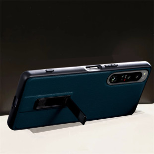 简约素皮适用索尼Xperia 1VII手机壳内置折叠支架Xperia 10VI高级感xperia 1VI保护套xperia 5III/1IV/1V全包