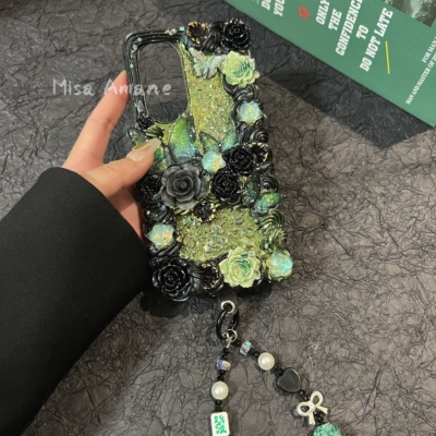 绝美手机壳奶油胶复古绿个性高级奢华小众适用苹果17华为vivo小米