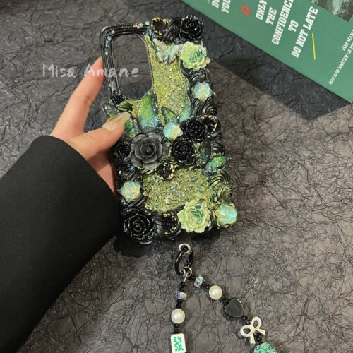 绝美手机壳奶油胶复古绿个性高级奢华小众适用苹果17华为vivo小米 - 封面