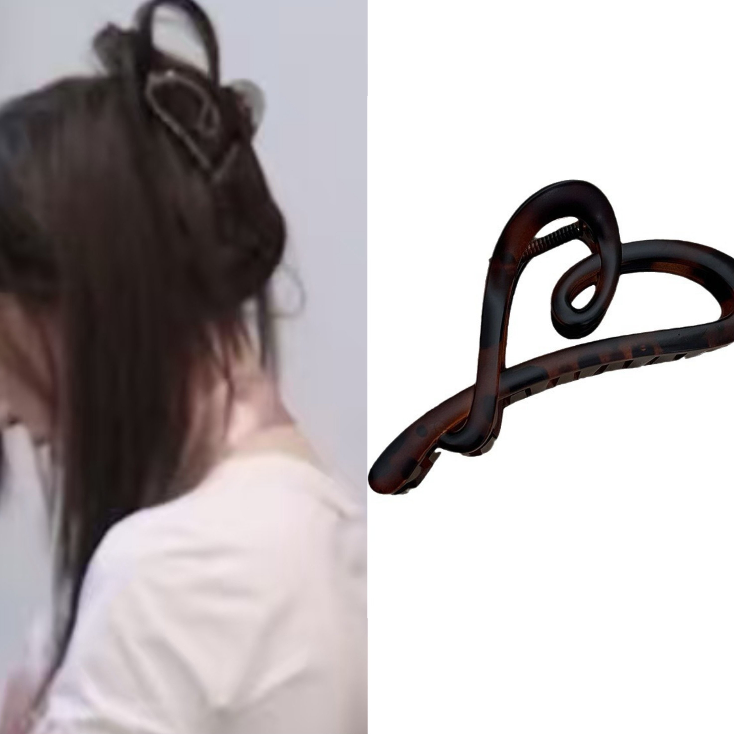 痞幼迪迪王一迪同款心形抓夹女后脑勺盘发夹网红日常慵懒爱心抓夹