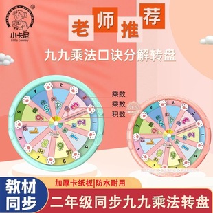 九九乘法口诀表桌游背诵神器幼小衔接拼音转盘元角分计算练习器