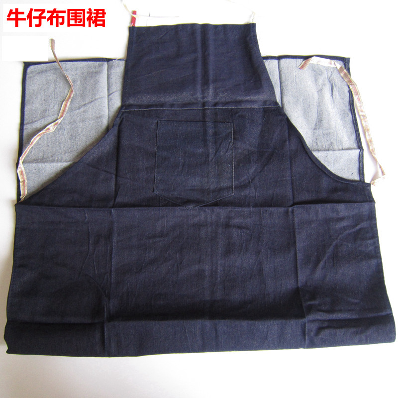 牛仔围裙加厚无袖耐磨用棉布工作罩衣防油污电焊木工业劳保围裙