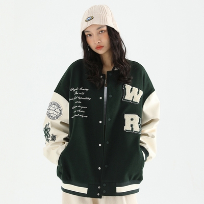 PCMY秋冬宽松棒球服夹克美式