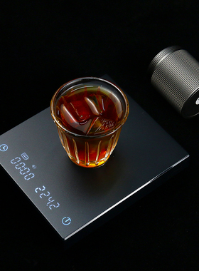 新款泰摩黑镜BASIC2咖啡电子秤意式手冲咖啡秤家用咖啡豆称重计时