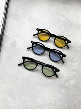 韩版80s复古日本vitage小众绿色眼镜杂志风日系男黑框开车太阳镜