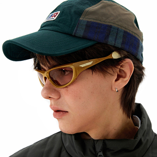 Y2K骑行运动眼镜男户外徒步卡其色凹造型墨镜夏季 露营太阳镜登山