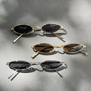 Y2K凹造型复古金属伴郎搞怪椭圆框眼镜架可配度数防蓝光眼镜男女