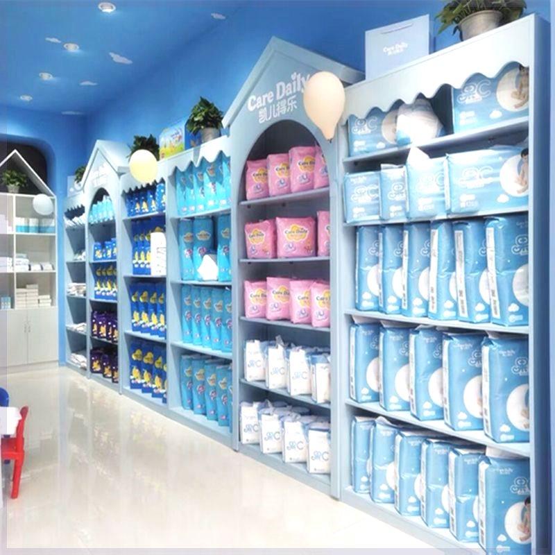 母婴店货架奶粉展示柜纸尿裤展示架儿童玩具展架中岛柜宠物店货柜