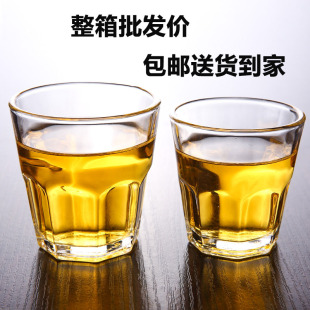 钢化玻璃酒杯ktv饭店酒吧专用八角杯消毒餐具水杯无铅 整箱量版