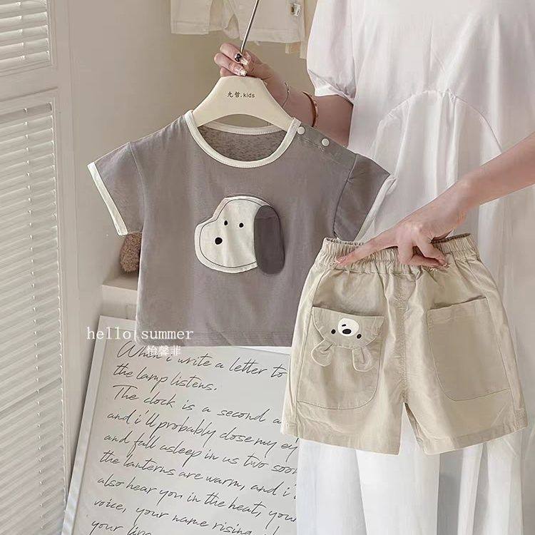 宝宝卡通立体短袖套装韩版夏款T恤婴儿小狗薄款休闲短裤子两件套,童装/婴儿装/亲子装,套装,淘宝优惠券,粉丝福利购,淘宝优惠卷