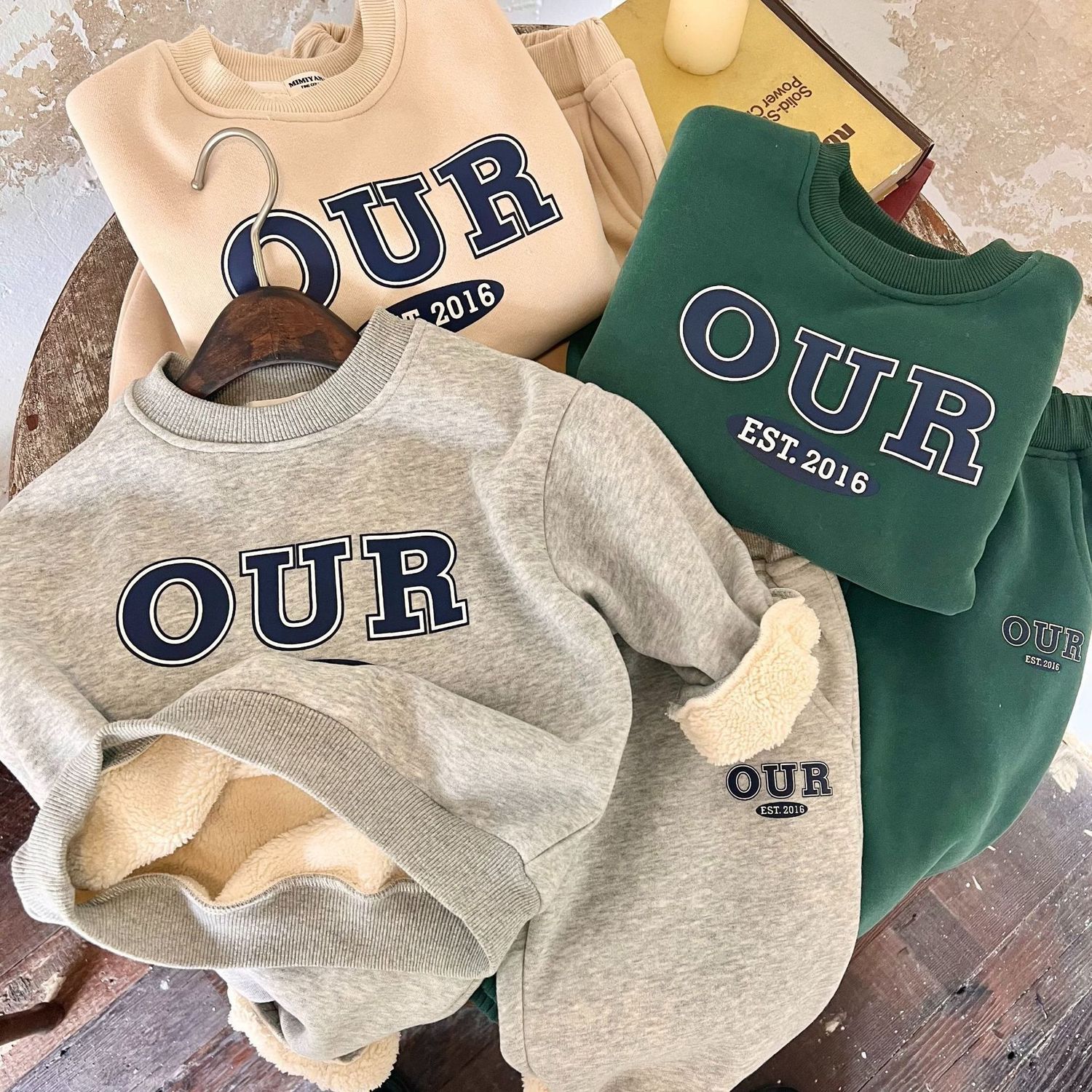 男童加绒套装秋冬新款