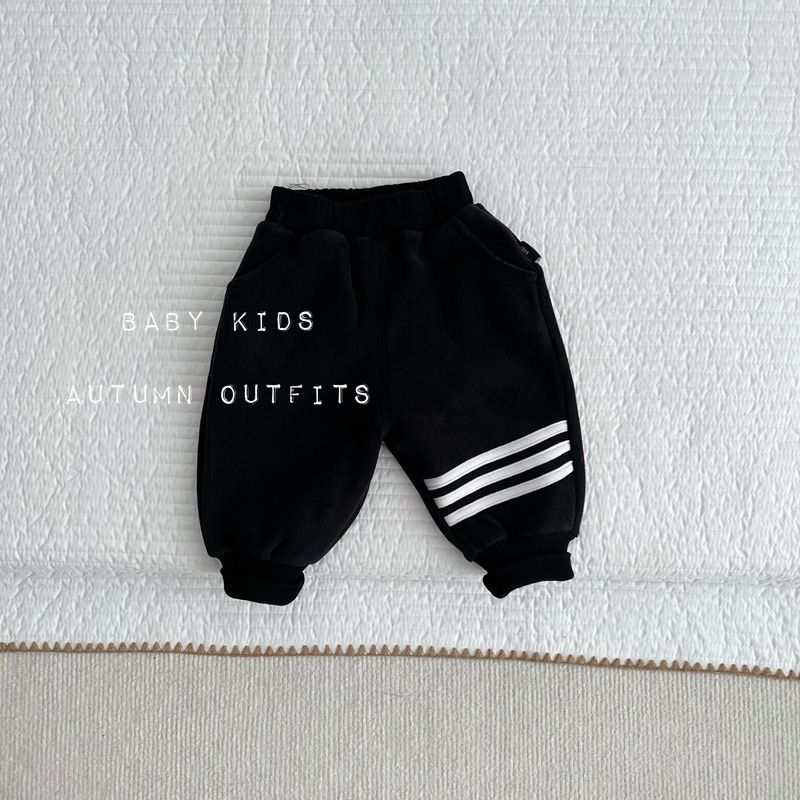 男宝宝加绒运动裤秋冬装