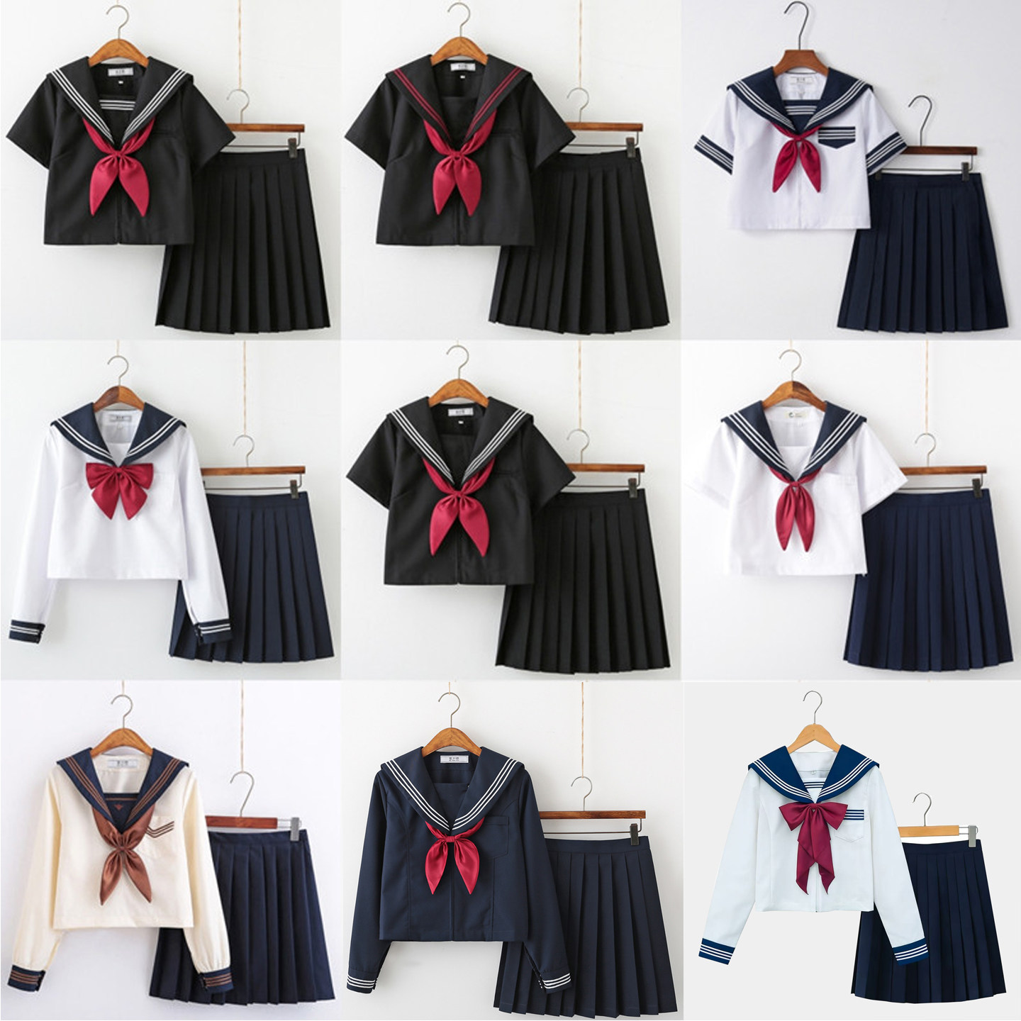 JK制服正统日系关西襟札幌领中间服水手服女生夏季学院风班服套装