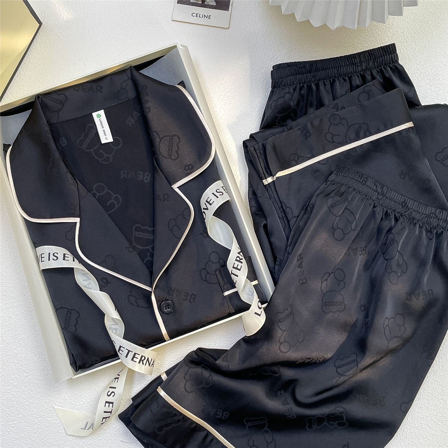 浪莎冰丝睡衣男士春秋款夏季薄款2026新款真丝绸送男友爸爸礼盒装