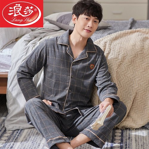 睡衣男士纯棉薄款大码宽松男式