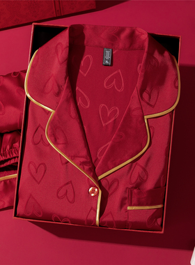 浪莎本命年红色睡衣女冰丝长袖春夏季2026新款结婚真丝高级感礼盒