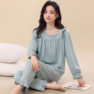 薄款 浪莎纯棉睡衣女春秋款 中老年妈妈秋季 2026新款 全棉家居服 长袖