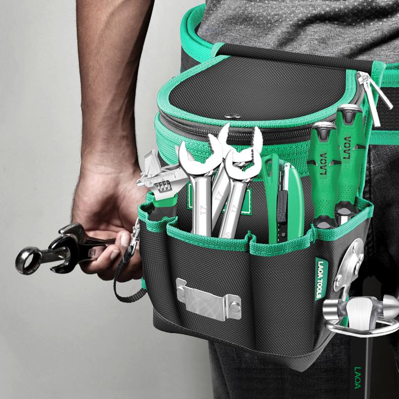 老A 翻盖拉链水电工腰包多功能加厚单肩斜挎腰挂包高空作业腰包