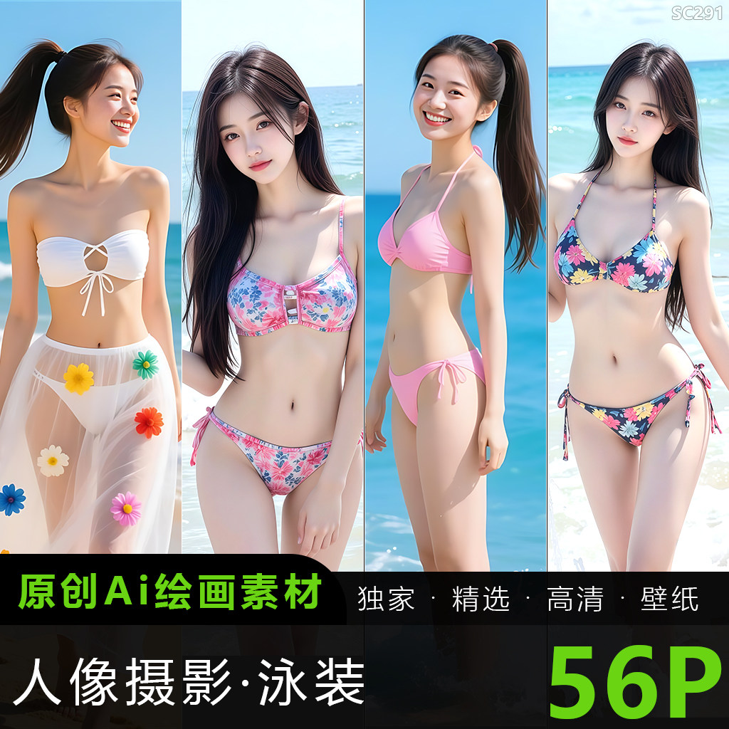 AI绘画美女性感写真照片美腿丝袜短裙内衣泳装比基尼摄影图片素材
