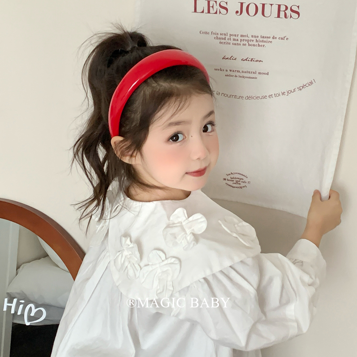 【新品限时7.65折】吸睛红色皮质发箍