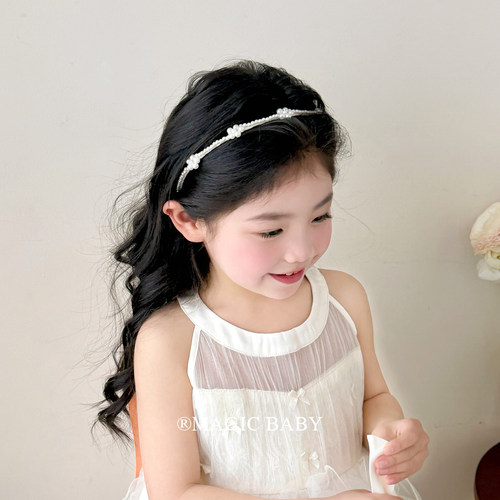 儿童精致高级感花朵珍珠发箍小女孩百搭洋气头箍2026年新款发饰