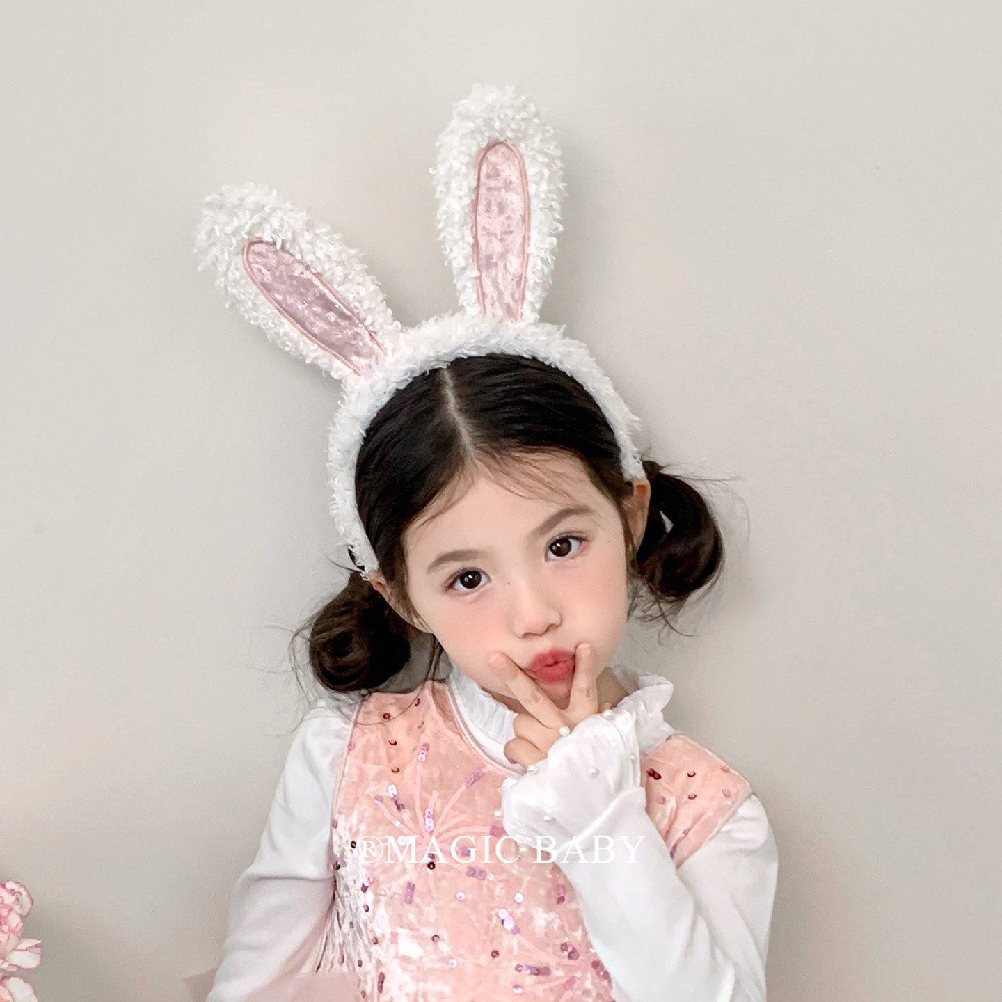 立体粉白色毛绒兔耳朵发箍女童甜美可爱游乐园发饰洗脸头箍发卡,童装/婴儿装/亲子装,发饰,淘宝优惠券,粉丝福利购,淘宝优惠卷