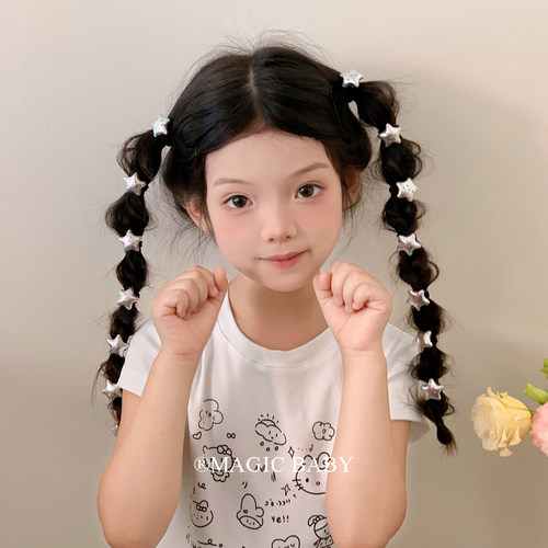 韩系宝宝银色波点发绳女童发圈