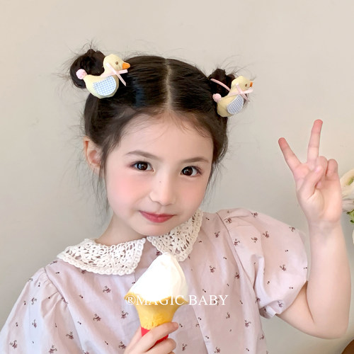 甜美可爱填充棉小鸭子发圈宝宝扎发头绳儿童不伤发发绳女童头饰