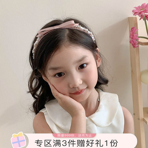 韩系气质水钻蝴蝶结发箍压发头饰