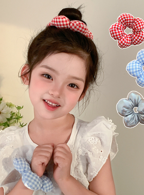 儿童花朵发圈韩系洋气宝宝发绳女童发饰皮筋头花flower hairbands