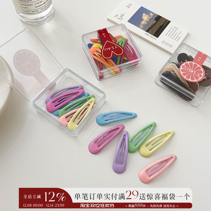 12个装彩色bb夹儿童刘海夹网红滴油发卡新款女宝宝可爱小水滴发夹