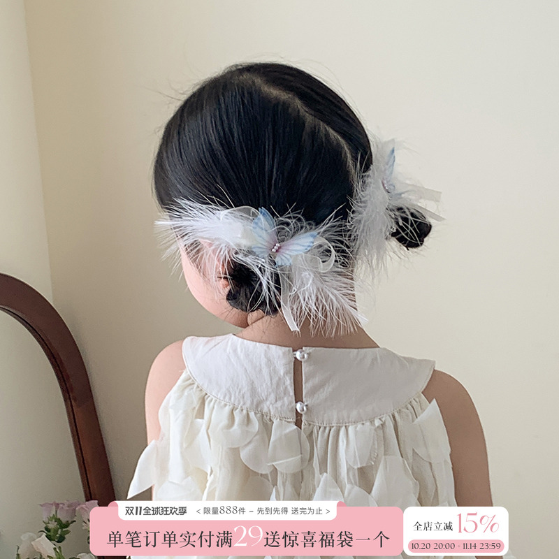 森系超仙蝴蝶羽毛发夹表演发卡