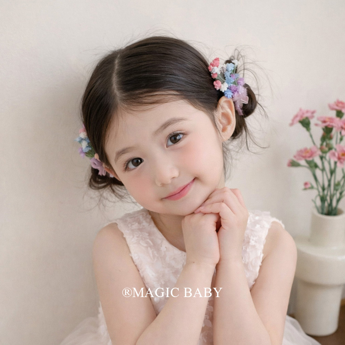 儿童彩色满天星花朵发夹刘亦菲同款花头饰公主夹子小女孩女童发饰