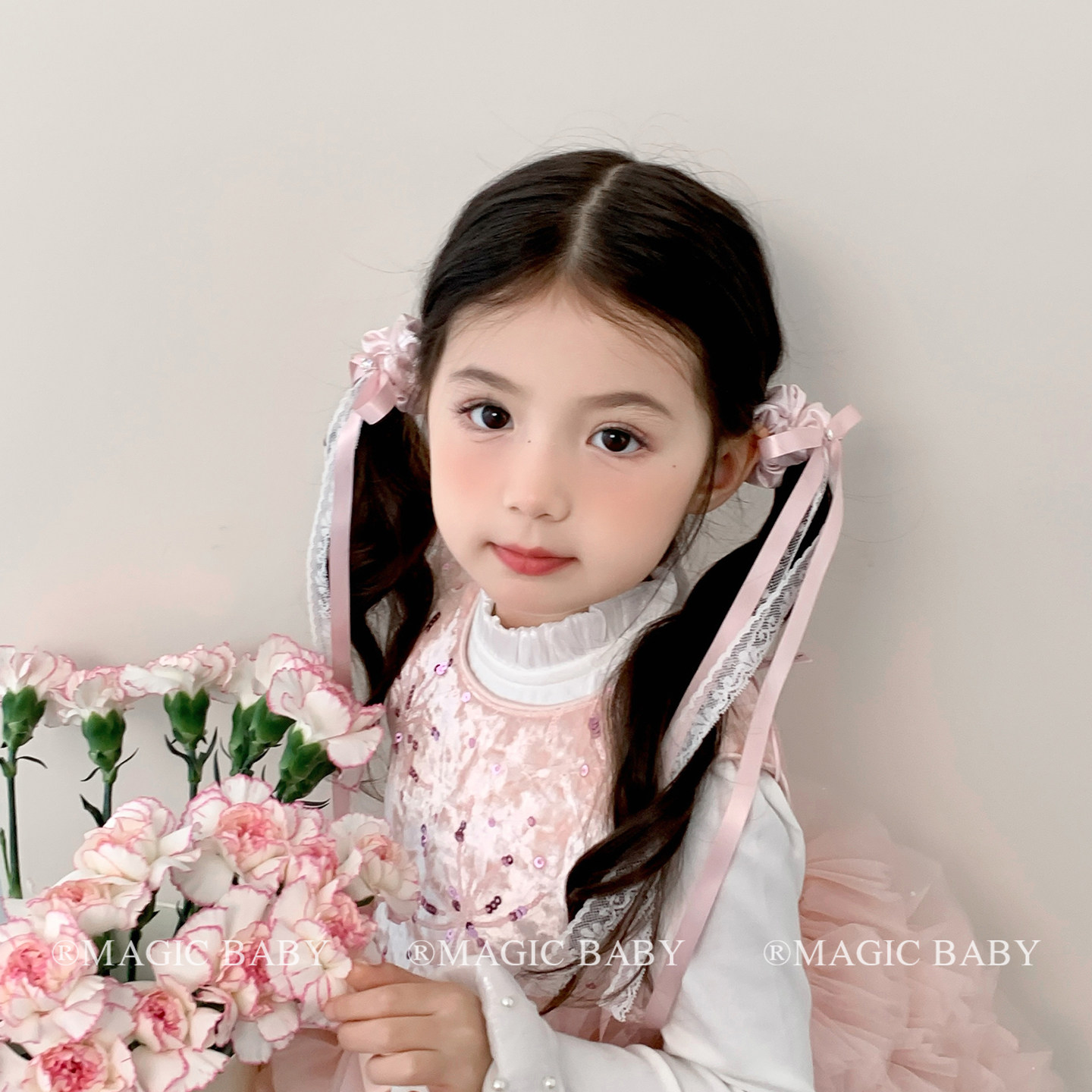 芭蕾风粉色蕾丝缎面飘带蝴蝶结发圈甜美可爱小女孩漂亮头饰头绳,童装/婴儿装/亲子装,发饰,淘宝优惠券,粉丝福利购,淘宝优惠卷