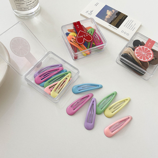 12个装 女宝宝可爱小水滴发夹 彩色bb夹儿童刘海夹网红滴油发卡新款