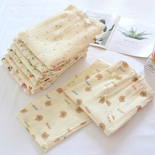 宽松托腹可调节腰围孕妇家居裤