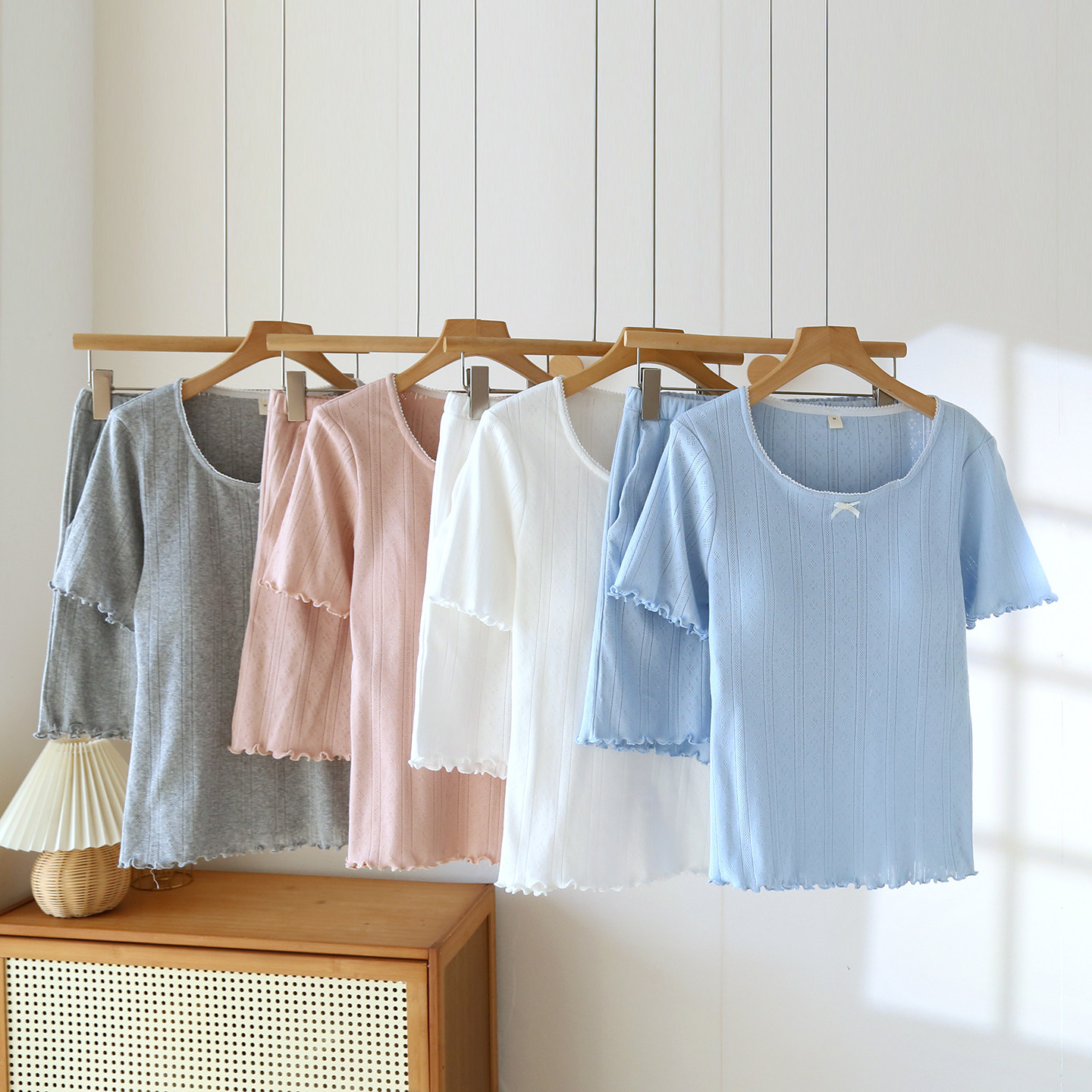 夏季纯棉睡衣女带胸垫短袖短裤套装针织棉家居服少女风甜美可外穿,女士内衣/男士内衣/家居服,睡衣/家居服套装,淘宝优惠券,粉丝福利购,淘宝优惠卷