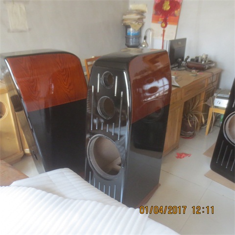 大肥婆双8寸低音着地箱奥松板製実木皮実木スピーカー空箱-1