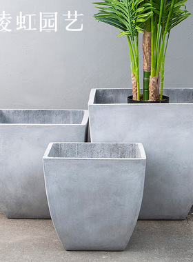 凌虹方形水泥花盆特大方千镁泥花盆现代简约北欧风格别墅庭院园林