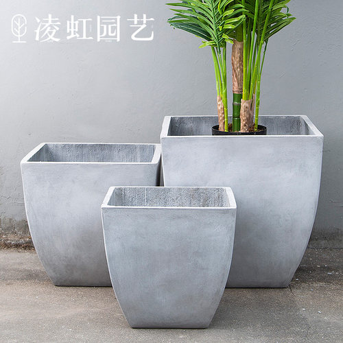 凌虹北欧风格别墅庭院水泥花盆