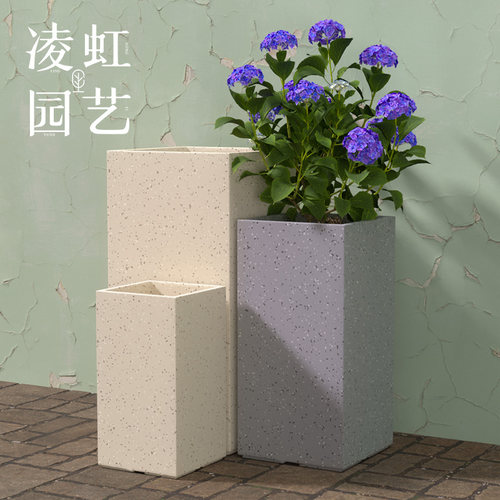 砂岩质感轻奢高级感高方花盆