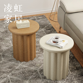 罗马柱小茶几桌子镁泥沙发边几花几庭院户外角几侘寂风民宿咖啡馆