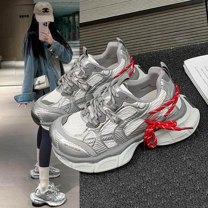 厚底老爹鞋女2026年春夏季新款网面透气百搭拼色休闲运动鞋跑步鞋