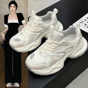 老爹鞋女2024年夏秋季网面透气百搭厚底超火显脚小众运动休闲鞋潮