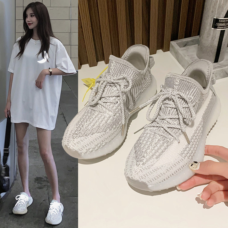 椰子鞋女350满天星2023年春秋季新款透气情侣百搭跑步运动鞋ins潮