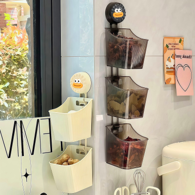 吸盘葱姜蒜收纳盒厨房置物架挂篮