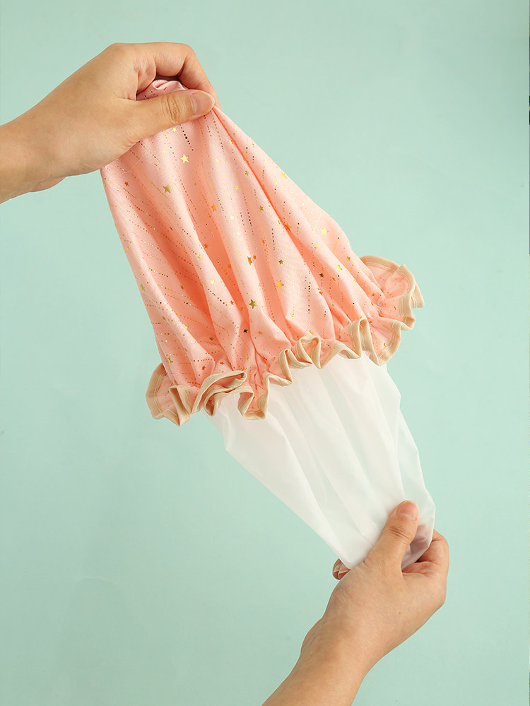 별이 빛나는 하늘 샤워 캡 어린이 방수 목욕 귀여운 더블 레이어 두꺼운 투명 귀여운 샤워 캡 주방 안티 오일 연기 헤어 마스크